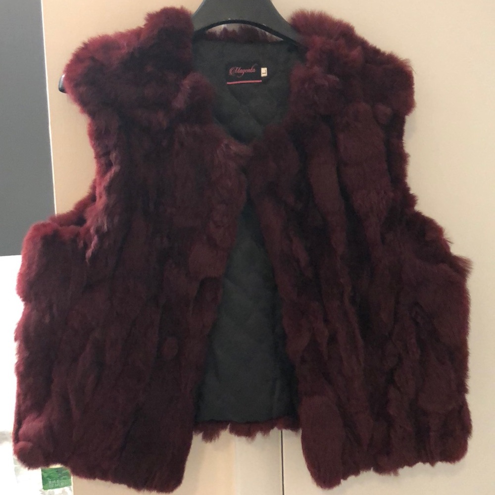 100% rabbit fur vest